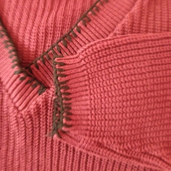 Women's Hanes Signature Vintage  Burgundy  XL / 1X  V Neck Sweater - Picture 6 of 6